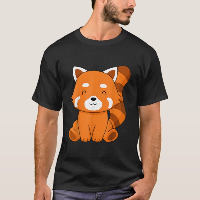 Camiseta Panda Rojo Kawaii Panda Rojo Panda Rojo (Anverso)