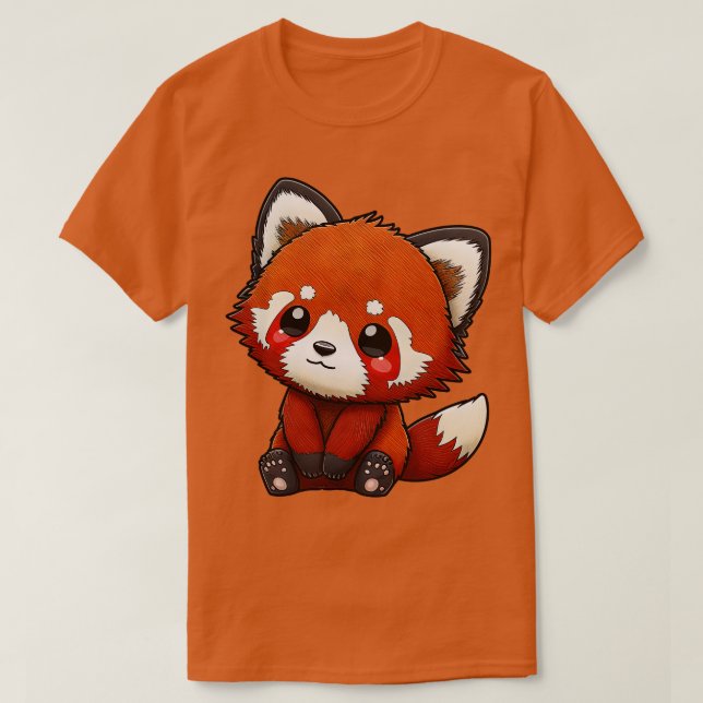 Camiseta Panda rojo lindo 21 (Diseño del anverso)
