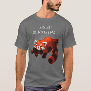 Camiseta Panda rojo lindo animal flojo 1