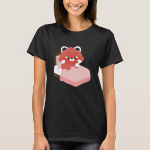Camiseta Panda Rojo Lindo Cansado