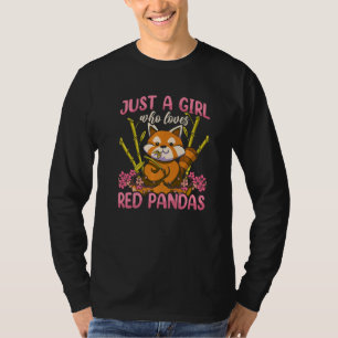 Camiseta Panda Rojo Lindo Cerezo Animal Flor Zoo Naturaleza