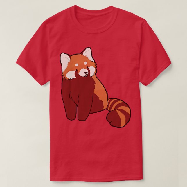 Camiseta Panda rojo lindo ilustracion 1 (Diseño del anverso)