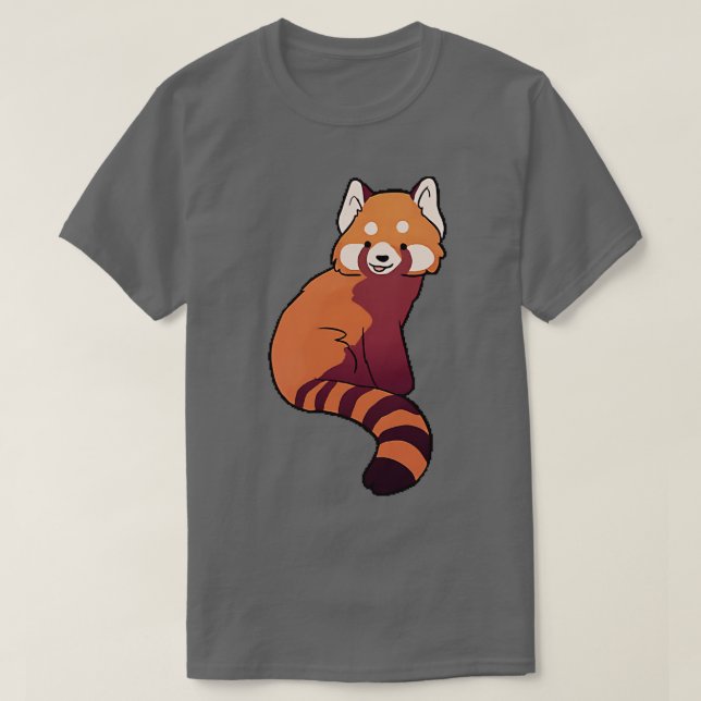 Camiseta Panda rojo lindo ilustracion 2 (Diseño del anverso)