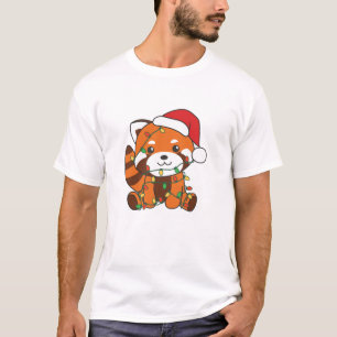 Camiseta Panda Rojo Navidades Animales De Invierno Pandas R