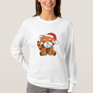 Camiseta Panda Rojo Navidades Animales De Invierno Pandas R