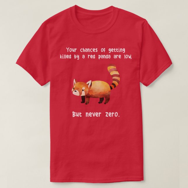 Camiseta Panda rojo nunca cero (Diseño del anverso)