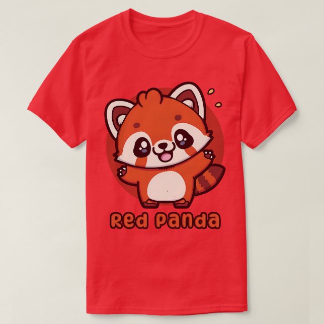 Camiseta Panda Rojo Orgulloso Texto de pie (Diseño del anverso)