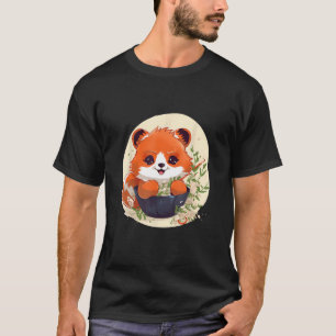 Camiseta Panda Rojo Otaku come fideos japoneses de Ramen 1