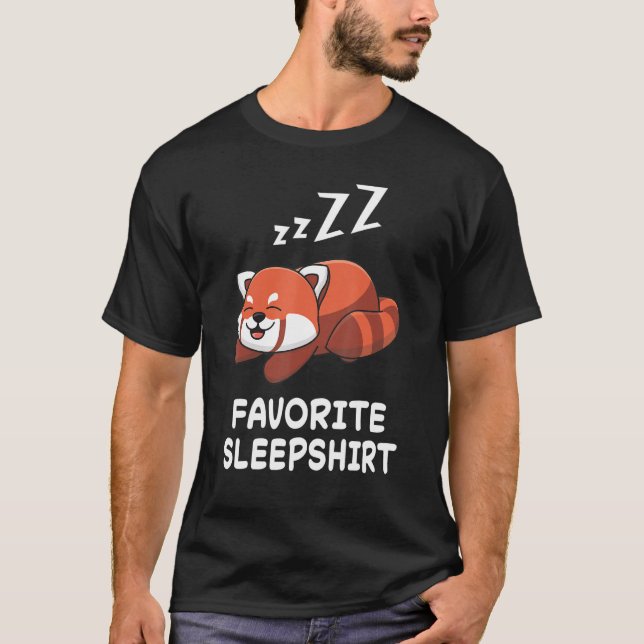 Camiseta Panda Rojo Pandas Nap Dormir Pajama Pajamas (Anverso)