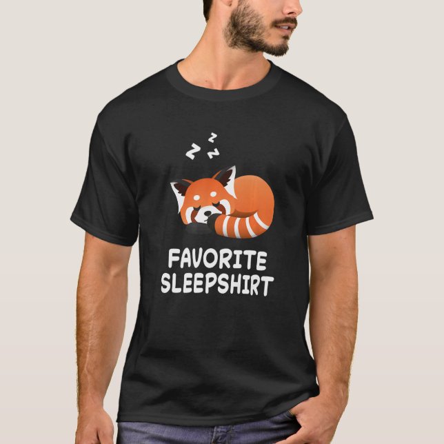Camiseta Panda Rojo Pandas Nap Dormir Pajama Pajamas (Anverso)