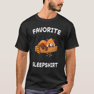 Camiseta Panda Rojo Pandas Nap Dormir Pajamas Pajama
