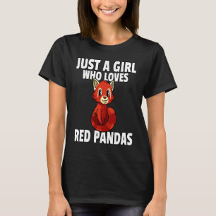 Camiseta Panda Rojo Para Mujeres Chicas