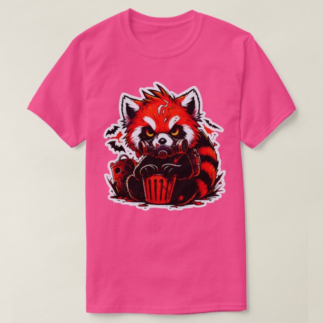 Camiseta Panda rojo parlanchín oso lindo halloween (Diseño del anverso)