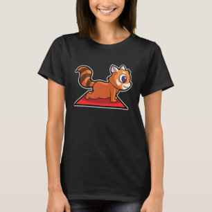 Camiseta Panda Rojo Posturas de Yoga Deporte Gimnasia Ohm L