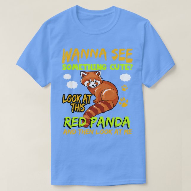 Camiseta Panda Rojo quiere ver algo lindo (Diseño del anverso)