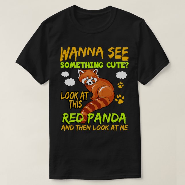 Camiseta Panda Rojo quiere ver algo lindo (Diseño del anverso)