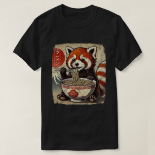 Camiseta Panda Rojo Ramen Bowl comida japonesa Anime Kawaii