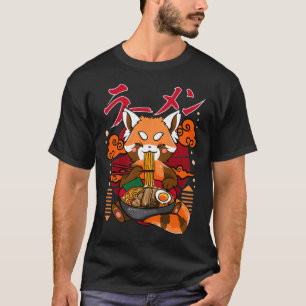 Camiseta Panda rojo Ramen fideos japoneses Pandas Pullov
