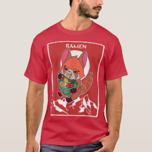 Camiseta Panda rojo ramen noodle cocina japonesa asia