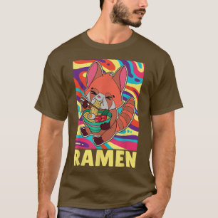Camiseta Panda rojo Ramen Noodle Japón Cocina japonesa Asia
