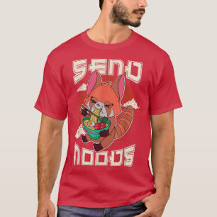Camiseta Panda rojo Ramen Noodle Japón Cocina japonesa Asia