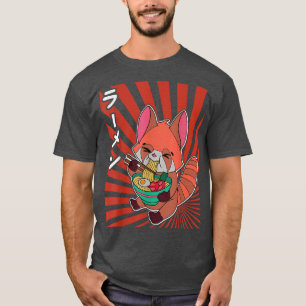 Camiseta Panda rojo Ramen Noodle Japón Cocina japonesa Asia
