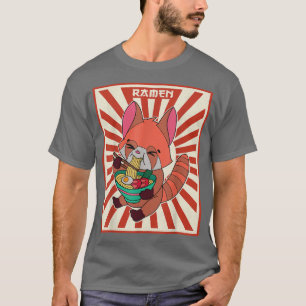 Camiseta Panda rojo Ramen Noodle Japón Cocina japonesa Asia