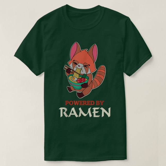 Camiseta Panda rojo Ramen Noodle Japón Cocina japonesa Asia (Diseño del anverso)