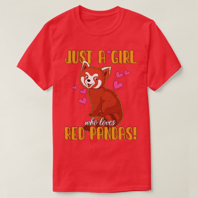 Camiseta Panda rojo relleno animal panda rojo 2 (Diseño del anverso)