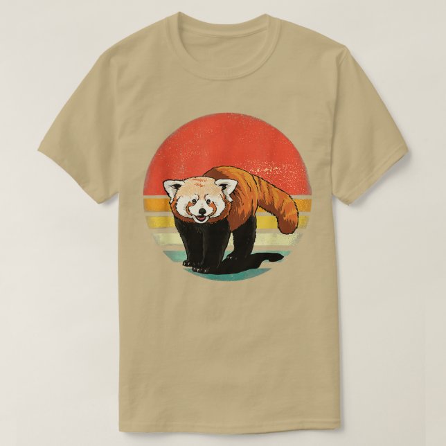 Camiseta Panda rojo retro vintage (Diseño del anverso)
