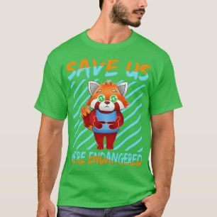 Camiseta Panda Rojo Salven A Nosotros Estamos En Peligro