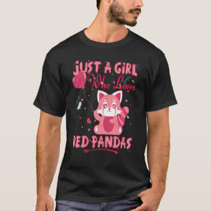 Camiseta Panda rojo Sólo un Chica que ama a los pandas rojo