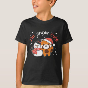 Camiseta Panda Rojo Soy Nieve Cute Snowman Snowman Pun