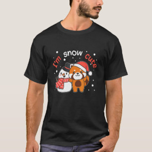 Camiseta Panda Rojo Soy Nieve Cute Snowman Snowman Pun