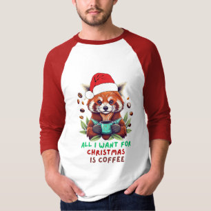 Camiseta Panda rojo Todo lo que quiero para los Navidades e