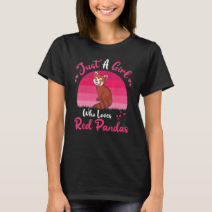 Camiseta Panda Rojo Vintage Sólo Un Chica Que Ama La Pand R