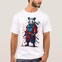Camiseta Panda rojo y azul Samurai