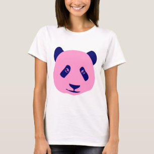 Camiseta Panda - Rosa y Azul Oscuro