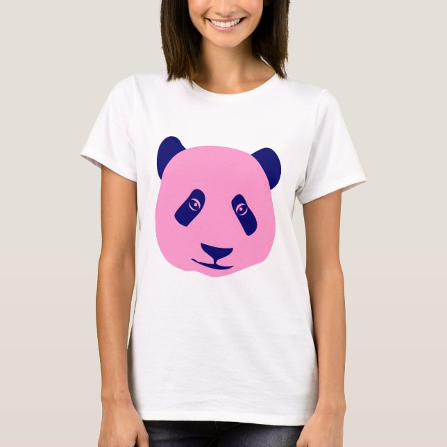 Camiseta Panda - Rosa y Azul Oscuro (Anverso)