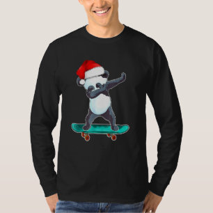 Camiseta Panda Santa Skateboarding Skateboarding Dabbing Sk