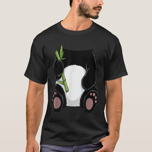 Camiseta Panda Shirt Adult Kids Men Women Panda Bear Costum (Anverso)