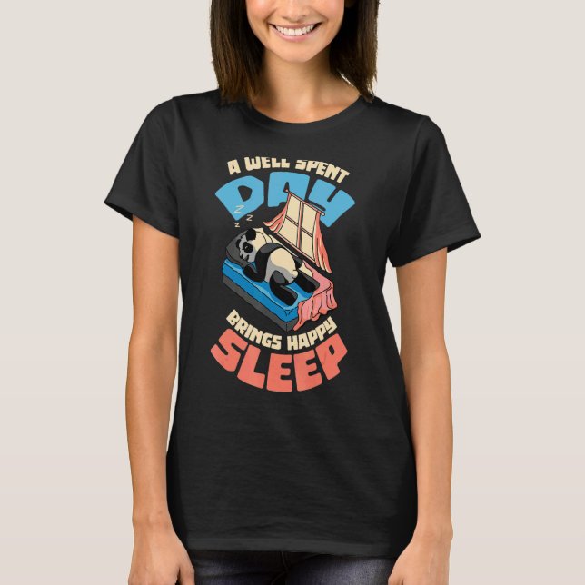 Camiseta Panda Sleep Eed Repeat Sleepyhead Fun (Anverso)