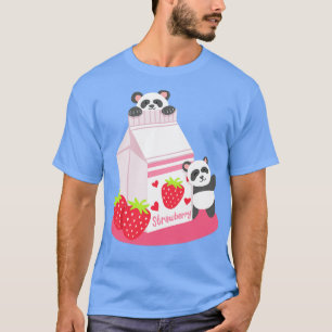 Camiseta Panda Strawberry Milink Kawaii