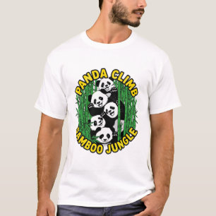Camiseta Panda sube selva de bambú vida silvestre