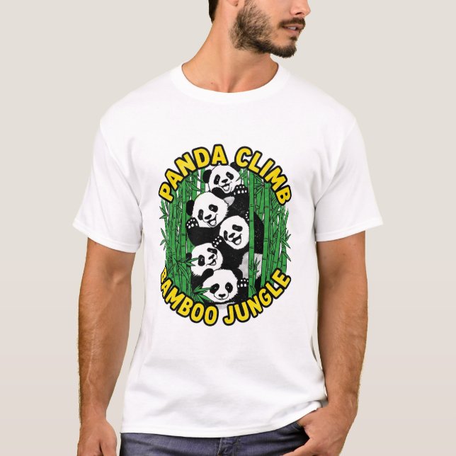 Camiseta Panda sube selva de bambú vida silvestre (Anverso)