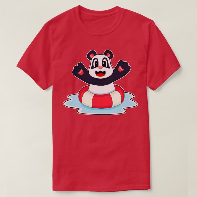 Camiseta Panda Swimming Lifebuoy (Diseño del anverso)