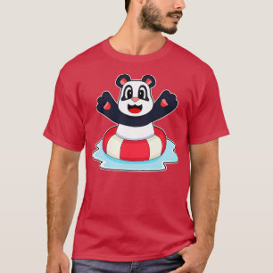 Camiseta Panda Swimming Lifebuoy