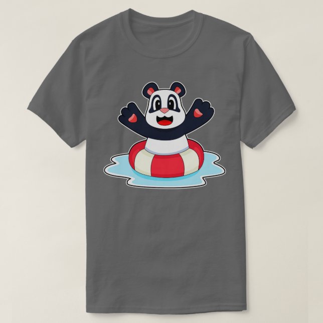 Camiseta Panda Swimming Lifebuoy (Diseño del anverso)