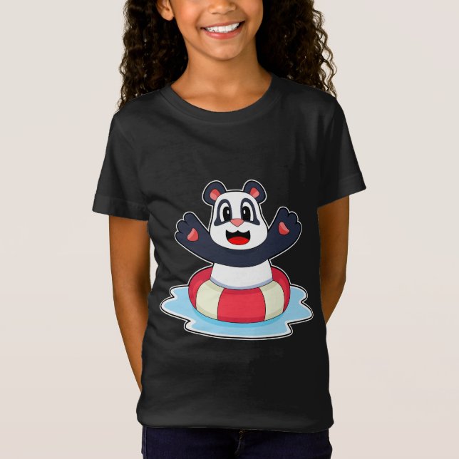 Camiseta Panda Swimming Lifebuoy (Anverso)