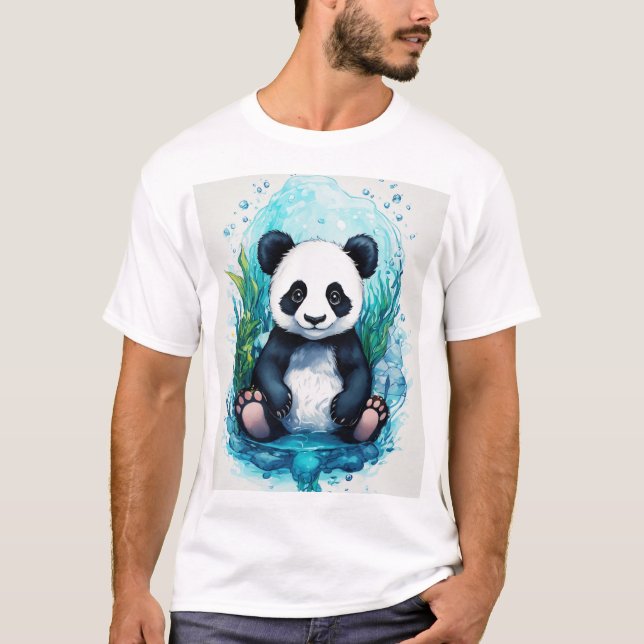 Camiseta Panda Tattoo, bebé submarino - Adorable y artista (Anverso)